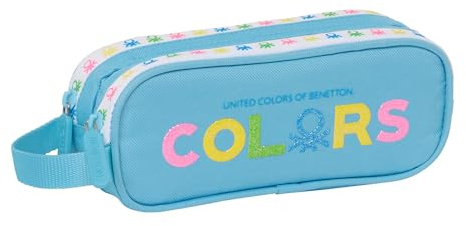 Safta KELME TRAVEL M513 Doppelmäppchen für Kinder, ideal für Kinder im Schulalter, bequem und vielseitig, Qualität und Widerstandsfähigkeit, 21 x 6 x 8 cm, Grün/Schwarz