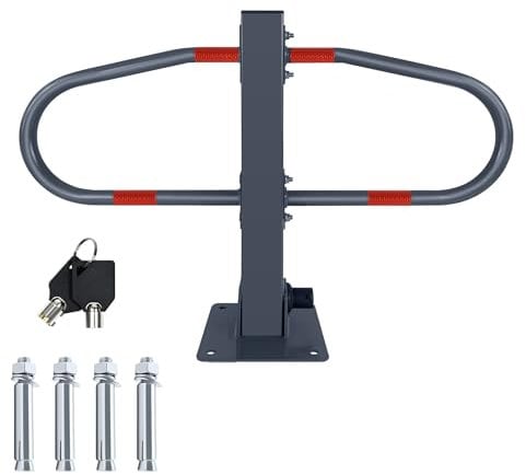 XMTECH Parkplatzsperre klappbar Parkpfosten mit 2 Schlüssel & Reflektierende Aufkleber Parkbügel H x B x T: 51 x 73 x 18 cm Parkplatzbügel Absperrpfosten (1 Pfosten)