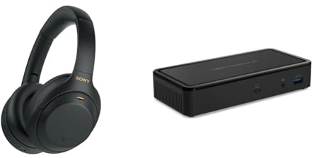 Sony WH-1000XM4 kabellose Bluetooth Noise Cancelling Kopfhörer, Ports für 2 Monitore mit 4K bei 60 Hz, Datenraten von 40 Gbit/s, Upstream-Laden mit 60 W