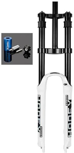 1-1/8 Tube Droit Fourche Air VTT Vélo De Descente 26 27.5 29 Pouces Fourches Cyclisme À Suspension Débattement 160mm Dégagement Rapide 100×9mm QR (Color : White, Size : 27.5INCH)