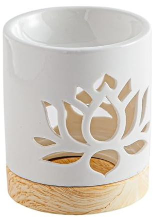 Parfümbrenner Ceramy Seerose - Parfümierter Fondantbrenner - Objet Artisanal à la Mode Lotus- Diffusor für ätherische Öle, Düfte und Fragrances - - 50 ml - H 10,5 cm - Zen'Arôme