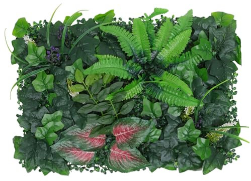 OFFSCH Panneaux Muraux Végétaux Artificiels Décorations De Mur Plantes Vertes Simulées pour Bureau Maison Et Jardin