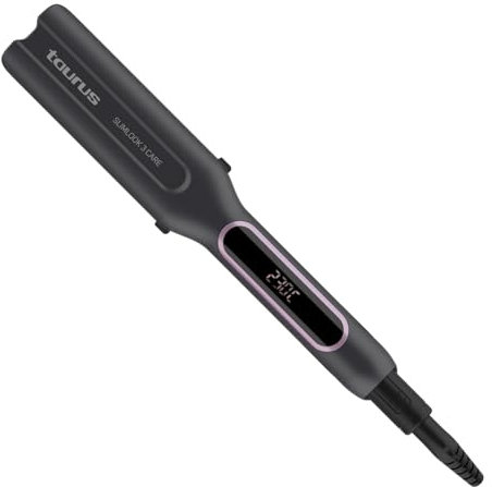 Taurus Plancha Slimlook 3 Care, 70W, 6 Temp, LCD, Autoapagado, Placas 41.5 x 100mm, Ergonómica, Cable 360º, Negra