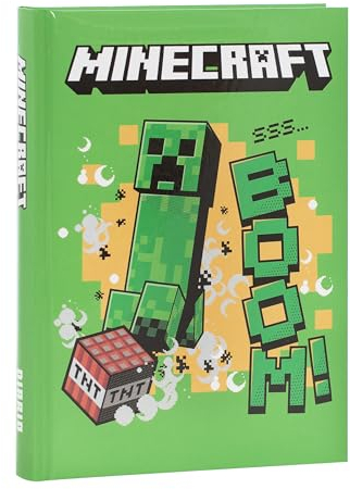 MINECRAFT Schülerkalender, 12 Monate Tageskalender für Kinder und Jugendliche, mit gepolstertem Einband, 320 farbige Seiten, ideal für Grund- und Mittelschule, 12,7 x 17,8 cm, Creeper Jolly