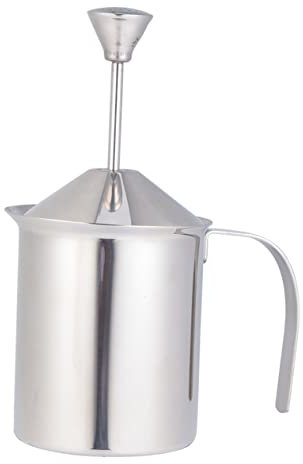KICHOUSE Aufschäumkrug Doppelschichtfilter 800 Manueller Aufschäumer Für Espresso Einfach Zu Bedienen