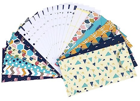 FUNOMOCYA 12stücke Teiliges Budget-umschlag-set Mit Verschiedenen Druckdesigns Inklusive Budgetblättern Und Leeren Aufklebern Als Geldumschläge Für Bargeldorganisation Und Budgetplanung