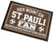 Fußmatte für Fußball Fans | Türmatte mit Spruch | 60x40cm | Hier wohnt ein St. Pauli Fan - Betreten an Spieltagen auf eigene Gefahr! | für innen und außen | Vorleger für die Haustür / Flur