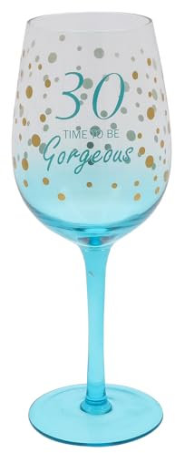 Shudehill Giftware Gold Speckle Birthday Special Age Colourful Wine Glass - 18th, 21st, 30th, 40th, 50th, 60th, 70th Birthday Gift (30)