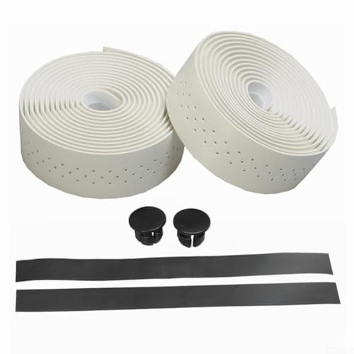 EXTRWORY Verbessern Sie Kontrolle und Manövrierfähigkeit mit farbigem Leder-Lenkerband, rutschfestem Wickelband (weiß)