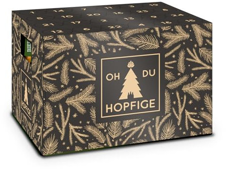 itenga Adventskalender Aufsatz für Bierkasten Männer Adventskalender Stülper - zum Selber Befüllen Bieradventskalender (O du Hopfige)