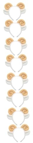 FRCOLOR Festliche Kopfbedeckung 8 Stk Croissant-stirnband Schafstirnband Mit Schafshörnern Tier- Plüschtiere Aus Schafshorn Plüsch-schaf- Kostüm Mit Schafsohren Khaki Stoff