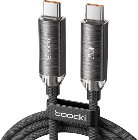 toocki Cable USB C a USB C 240 W PD 3.1, Cable Tipo C Carga Rápida de Nylon Tejido Cable Cargador Movil, para Samsung S23 S22 iPhone 17 Pro Max/16/15 Pro Max MacBook iPad Google Pixel(1 M, negro)