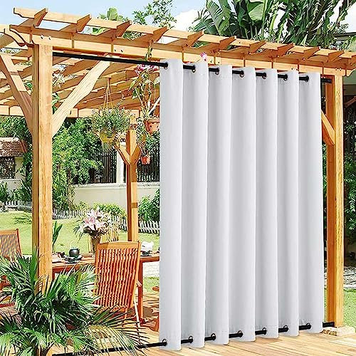 Panneau occultant pour tonnelle, terrasse, pergola, balcon - Protection UV - Blanc - 1 panneau avec œillets - 220 x 270 cm (l x H)