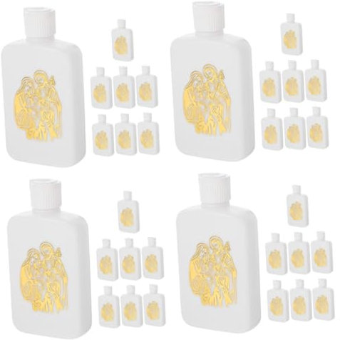 Ciieeo 4 Ensembles Bouteille d'eau Bénite Réservoir d'eau Bénite Bouteille d'eau De Bénédiction Rechargeable Faveurs De Récipient d'eau De Fête Bénédiction Gourdes Plastique 8 Pièces * 4