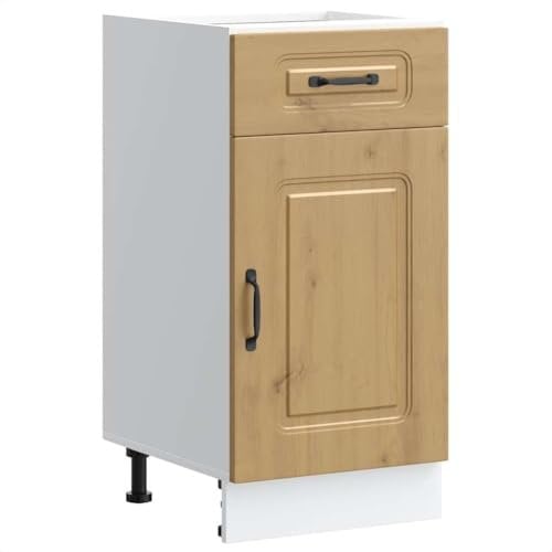 vidaXL Kitchen Base Cabinet Kalmar - Artisan Oak | Engineered Wood Storage Cabinet | Adjustable Feet | 40x46x81.5 cm