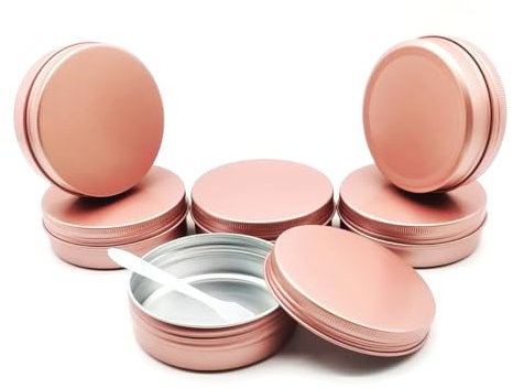 Wopanxye Lot de 6 bocaux vides en aluminium de 100 ml, conteneurs vides de voyage avec couvercle à vis, boîtes en métal de 100 g pour loisirs créatifs, baumes à lèvres, crème pour le visage, bougies,