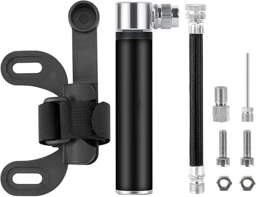 Mini Pompe à Vélo avec Aiguille, Petite Pompe à Main, Pompe à Vélo Portable Compacte Légère de Presssion 120 PSI,Compatible avec Valves Presta et Schrader, Idéale pour VTT, Route, Sports et Loisirs