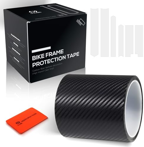 Chooee Bike Frame Protection Tape,High Viscosity Bicycle Frame Protector Stickers-3m(4”x118”),Carbon Fiber Pattern MTB/Road Ride Wrap Frame Protector for Top/Down Tube,Chains and Rest of the Frame.