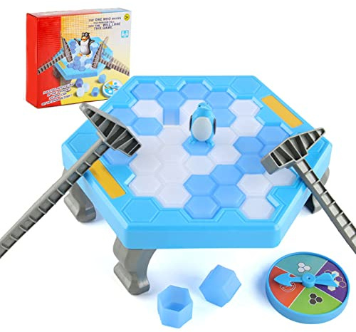 Eis-Puzzle Spiel, Pinguin Brettspiel mit Drehteller, Pädagogisches Geschicklichkeitsspiel für Familien und Kinder, Klopfspiel, Partyspiel, Förderung von Konzentration und Koordination