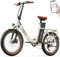 OneSport OT16-2 Electric Bike, 20 inch Folding EBike, Commuter City E-Bicycle with LCD Display & Bluetooth Connect, 3 Riding Modes E-Bike with 48V 17Ah Removable Battery, Portable Bike (Off-white)