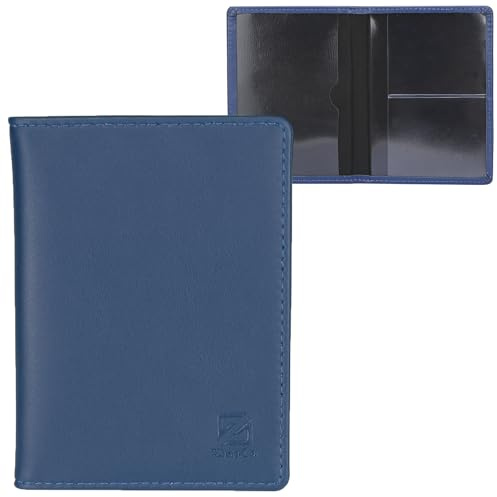 ZhaoCo Fahrzeugschein Hülle, Dünne Leichte Robust Schutzhülle für Führerschein Visitenkarten und Kreditkartenetui aus Kunstleder (Blau)