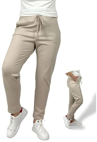 Ballandoro Chino Jogginghose Damen Elegant - Stretch Chinohose Sportlich | Chino für Sportlich Business Hosenanzug , Freizeit Casual Jeggins Outfit High Waist Joggpants mit Gummizug Große Größen