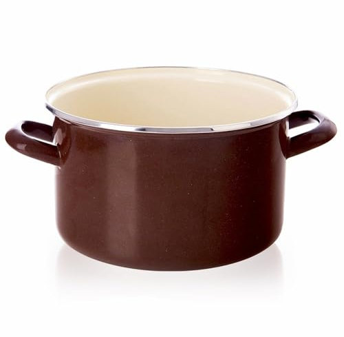 Emaille-Topf Kochtopf Schmortopf emailliert BROWN 20 cm 3 L