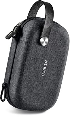 UGREEN Travel Accessories Bag, Portable Cable Organiser Travel Electronics Organiser Small Gadget Cable Bag Pouch, Hard Case for Charger Adapter Power Bank Hard Drive(Black)