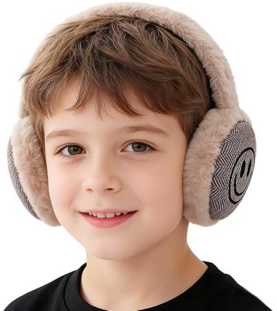 XNDZ Cache-oreilles d'hiver pour enfants et hommes en peluche douce et pliable pour temps froid, cache-oreilles chauds pour garçons et filles