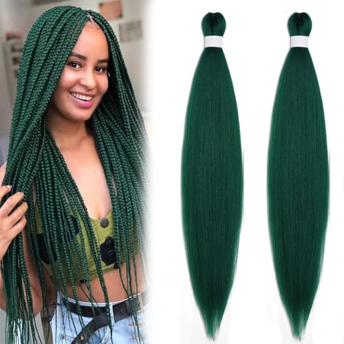 OPVYAEU 26 Zoll Grüne Perücke Kpop Cosplay Inspiriert von rumi Haarteil Zöpfe Kunsthaar Braids Extensions Roleplay Kostüm Party Haare(2 Pcs)