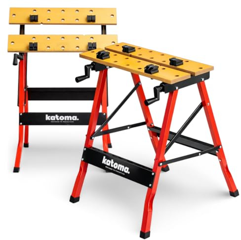 KATOMA® Werkbank klappbar verstellbar mit Spannzwingen 125 kg