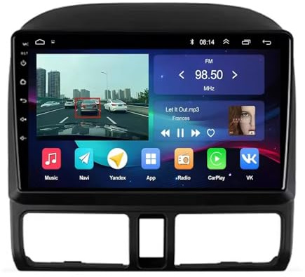 Pantalla Carplay Coche para A-Pple & Android Auto para Honda CR-V CRV 2 2001-2006 con Cámara Trasera y Delantera HD 1080P, Navegación GPS, Radio Receptor, 4 Nuclear 4G+64G
