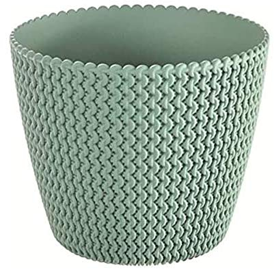 Prosperplast Splofy Maceta, Efecto Tricotado, Menta, 25,9 cm