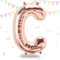 FUNXGO Folienballon Buchstaben Rosegold C - Buchstaben Luftballon Klein C - ca. 40cm Nur Luftfüllung - Ideal für Geburtstag, Hochzeit & Party Deko - Ballon Buchstabe C Rosegold