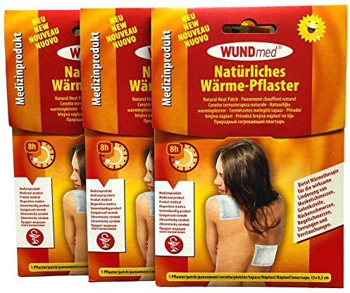 3 x Wundmed Natürliche Wärmepflaster, hält bis zu 8 Stunden, 13 x 9,5 cm