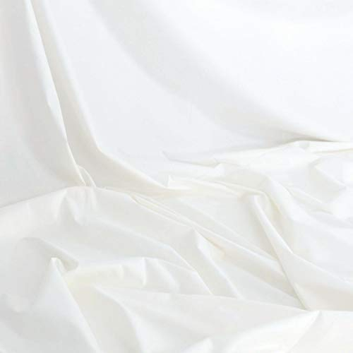 TOLKO Baumwollstoffe Sommer Batist Stoff aus 100% Baumwolle | feiner zarter Dekostoff Modestoff zum Abhängen Dekorieren Basteln | Stoffe zum Nähen Meterware (Creme Weiß 240cm breit)