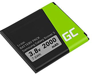 Batterie Green Cell EB-BG388BBE EB-484659VU für Handy Akku Samsung Galaxy xCover 3 Wave 3 G388F G389F | Li-Polymer Zellen | 3.8V 2000mAh | Reale Kapazität | ohne Memory-Effekt | Volle Kompatibilität