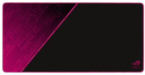 ASUS ROG Sheath Electro Punk Extended gaming mouse pad with soft cloth design, Durable anti-fray stiching and Non-slip ROG red rubber base
