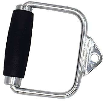 Deluxe LAT Pull Down Bar Strength Training Double D Handle Tricep V Shaped Press Down Bar with Rubber (Single D)