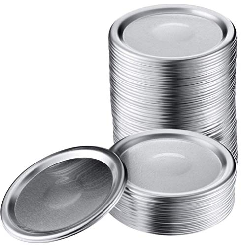 DOITOOL 24 StüCk Mason Jar Deckel, Deckel Marmeladengläser Auslaufsichere Einmachglas, 70mm Silber, Wiederverwendbare Schraubdeckel FüR Balle Mason Jar, Einmachglas ZubehöR FüR Zuhause
