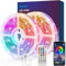 Ruban LED 15M(7,5M*2) RGB LED Ruban Musique Bande LED Contrôlé par APP du Smartphone, Synchroniser avec Rythme de Musique, 16 Millions de Couleurs, Bande LED Lumineuse pour Maison Décoration