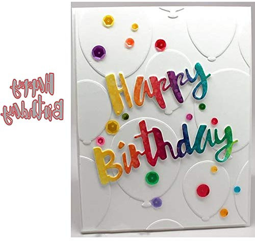 lilyshopingstore Happy Birthday Metall-Stanzformen, Blumen-Bordüre, Stanzschablonen für DIY, Scrapbooking, Kartenherstellung