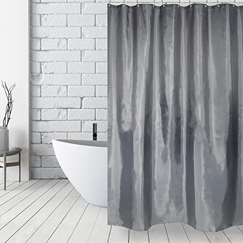MSV Anti-Schimmel Duschvorhang - Anti-Bakteriell, waschbar, wasserdicht, Polyester, 180x200cm Anthrazit