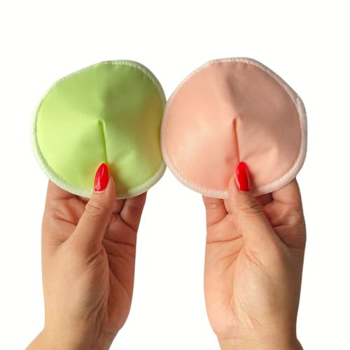 Woody ® | Organic Bamboo Reusable Breast Pads I Pack of 14 Large | Soft Maternity Breastfeeding Pads with Wash Bag & Storage Pouch | Comfortable Nursing Pads for Leak Protection