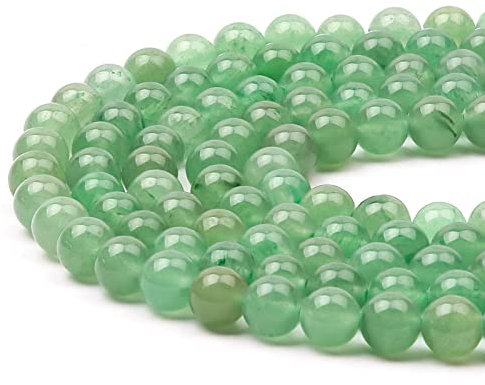 47-50pcs 8mm Green Aventurine Natural Gemstone Crystal Round Stone Beads Loose Smooth for DIY Bracelet Necklace Jewellery Making, 1 Strand 15.5