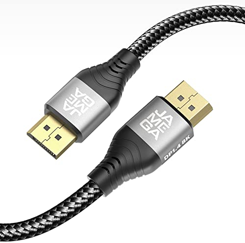 JAMEGA 1m DisplayPort Kabel 1.4 – 8K Displayport-Kabel DP 1.4 Display Port auf Display Port HBR3 8K@60Hz 4K@60Hz 5K@60Hz 2K@240Hz 32,4 Gbps DSC 1.2 Freesync G-Sync für Gaming Monitore, Grafikkarte