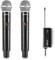 Vonyx WM552 - Funk Mikrofon drahtlos, Doppel Set, Wireless UHF Microphone, kabelloses Mikrofonsystem, Akku Empfänger mit 6,3mm Klinke, Karaoke Funkmikrofon - Schwarz