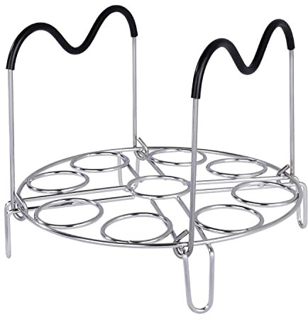Ecoodisk Steamer Rack Trivet,Steamer Rack Stainless Steel Steaming Rack,Egg Steam Rack Stand with Heat Resistant Silicone Handles Cooking Food Holder Air Fryer Accessory for Instant Pot Accessories