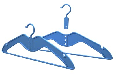 HOMPLEMENT Platzsparender Kleiderbügel – 40 Stück – mit verstellbarem Haken – Kleiderbügel – Made in Italy – Kleiderschrank – Organizer für platzsparenden Schrank – Kleiderbügel (Hellblau, 40 Stück)