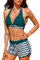 Tuopuda Maillot de Bain Femme 2 Pieces Tankini Maillots de Bain Taille Haute Bikini Ensemble Deux Pièces Swimwear Haut de Bikini avec Pantalon de Sport Réglable, Bleu 2, M